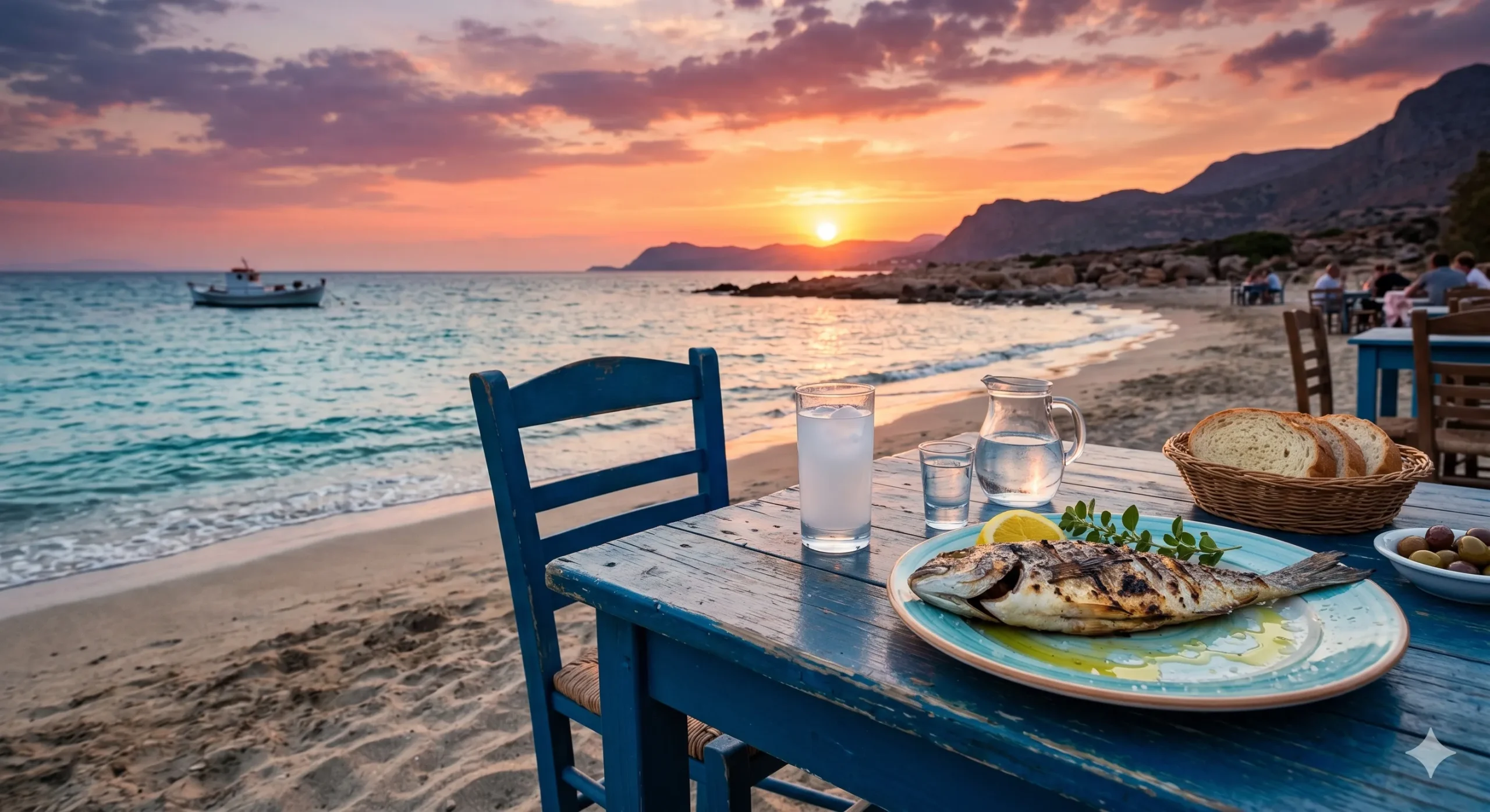 taverne unde mananci cu picioarele in nisip creta milatos
