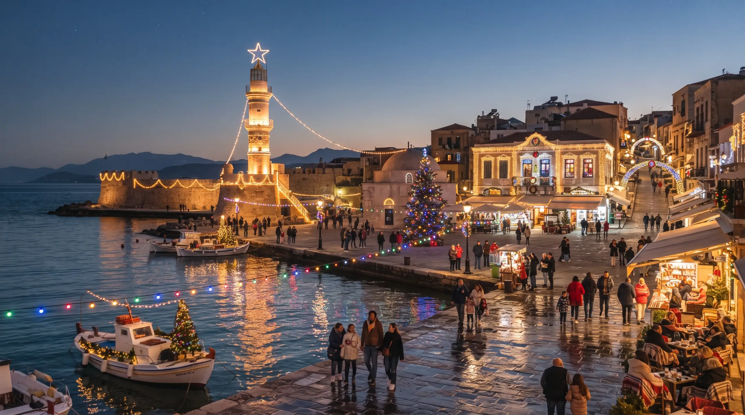 Imagine cu peisaj de Craciun in Chania